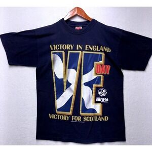 Vintage UEFA Euro 96 Victory In Scotland T-Shirt Size M Blue England Tournament